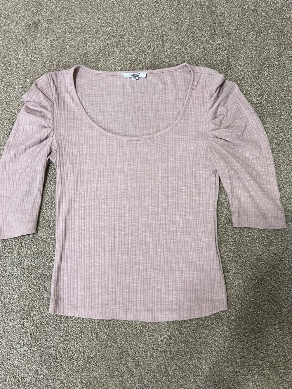 Steve Madden BB Dakota Ruched Sleeve Top in Pink Size Small